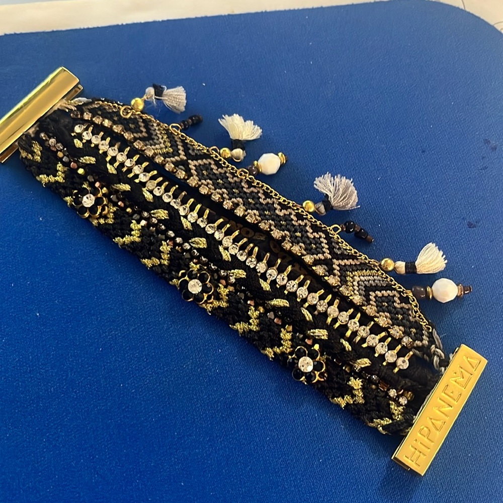 Hipanema bracelet- 6 different straps- gold magnet closure - 7”